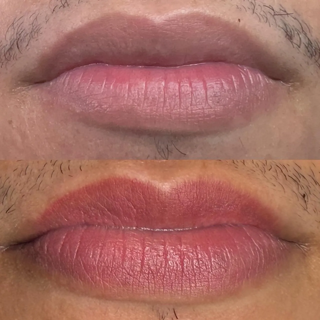 Antes y después labios micropigmentación